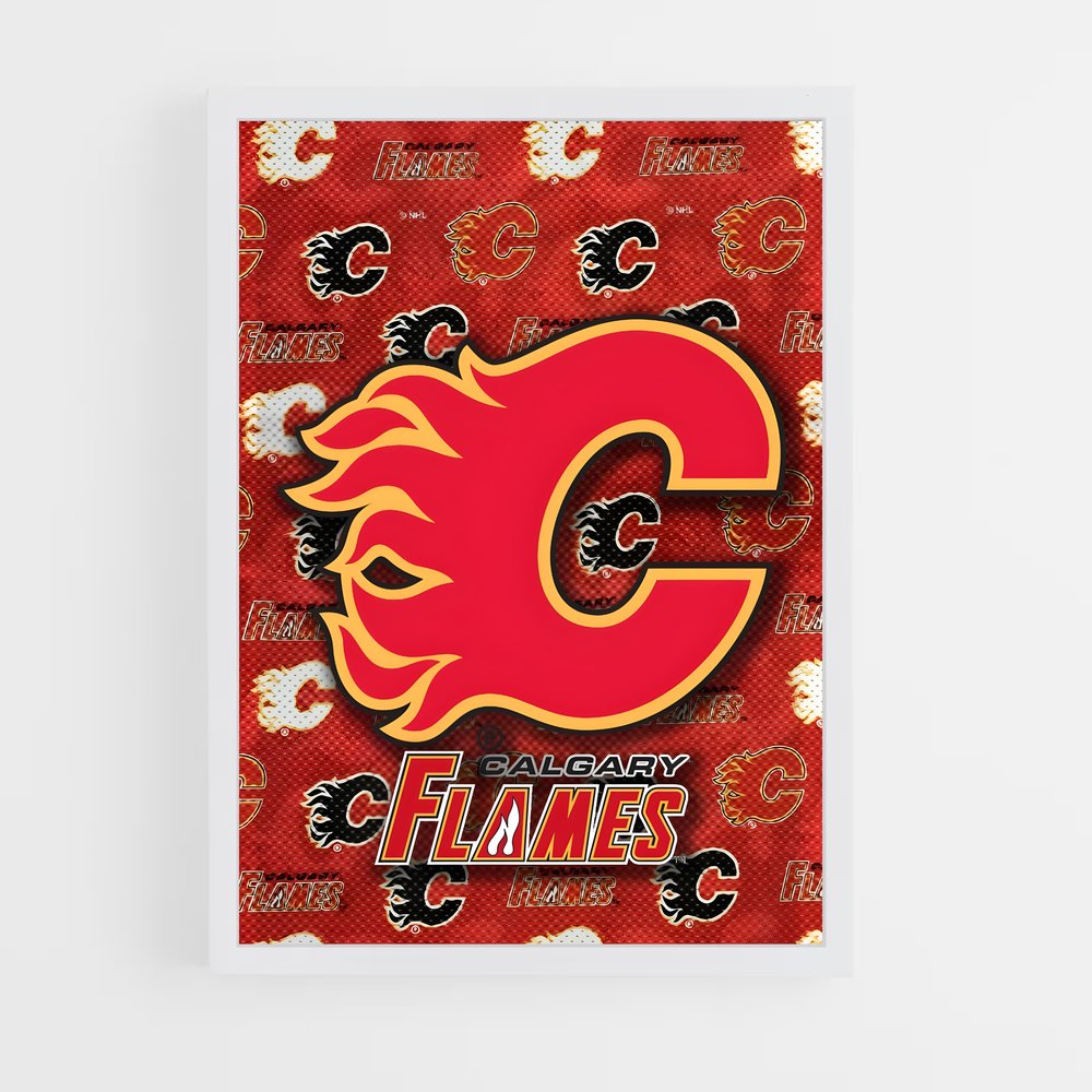 Poster Flames en Action – affiche Hockey sur glace (vue 3)